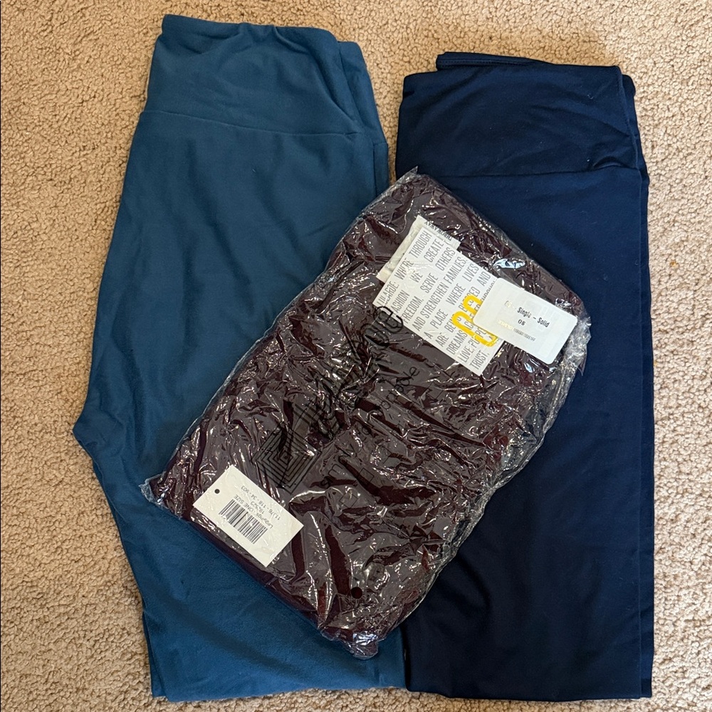 Lot of 3 LuLaRoe Leggings Size OS